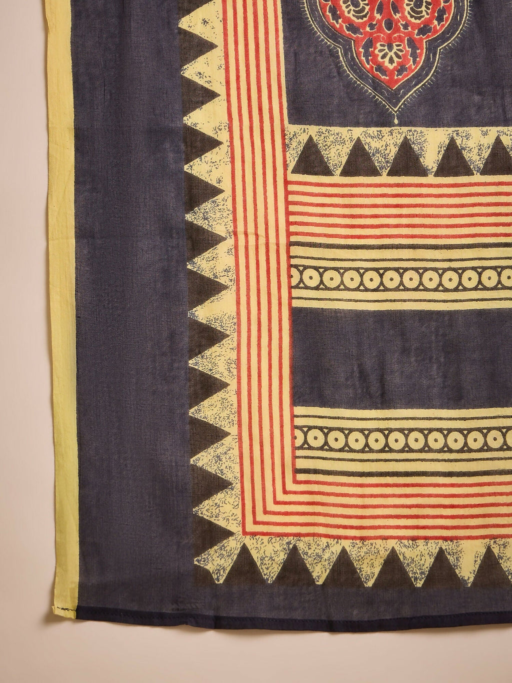 Navy Blue Printed Pure Cotton Kurta Set - Classic Ethnic Wear