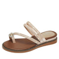 Women's Rhinestone Crystal Flat Sandals Casual Beach Flip Flops