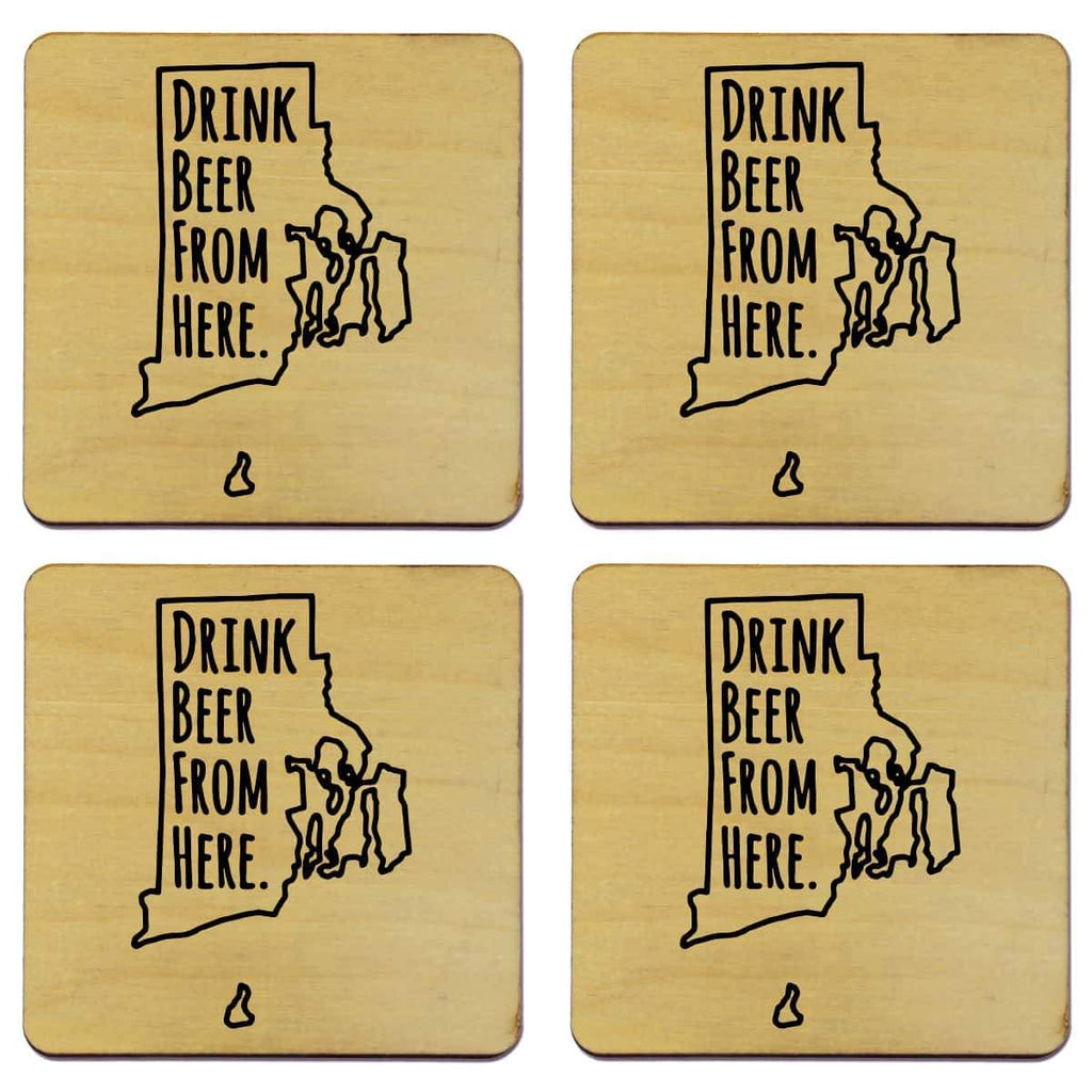 Rhode Island Drink Beer From Here Coasters
