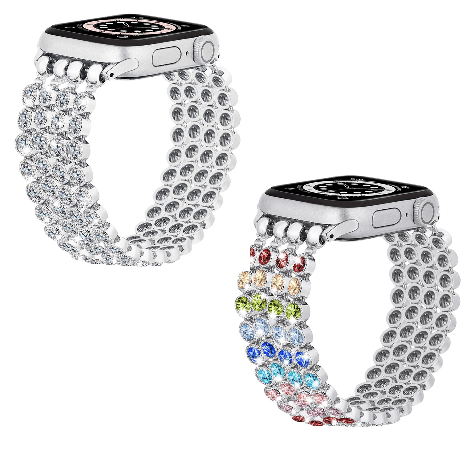 Watch Bands - Multicolor or Clear Rhinestone Strap - Apple Compatible