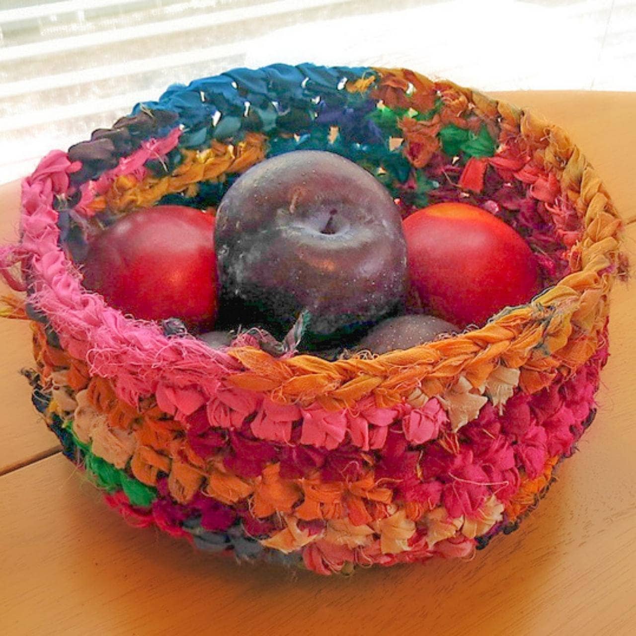 Bohemian Ribbon Nesting Basket Pattern - Vibrant Crochet Storage