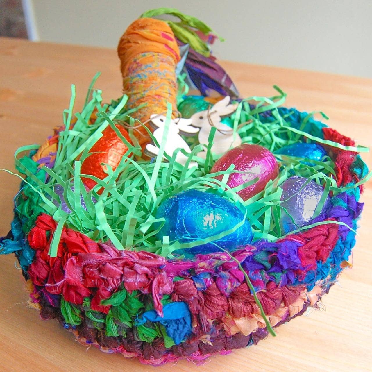 Bohemian Ribbon Nesting Basket Pattern - Vibrant Crochet Storage