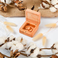 Minimalist Light-Brown Wooden Wedding Ring Box for Ceremony