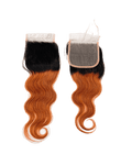 Honey colored Body Wave 4x4 lace closure for hair extensions