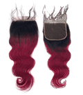 5x5 Body Wave Closure in Wine color made from 100% Virgin Remy Human Hair