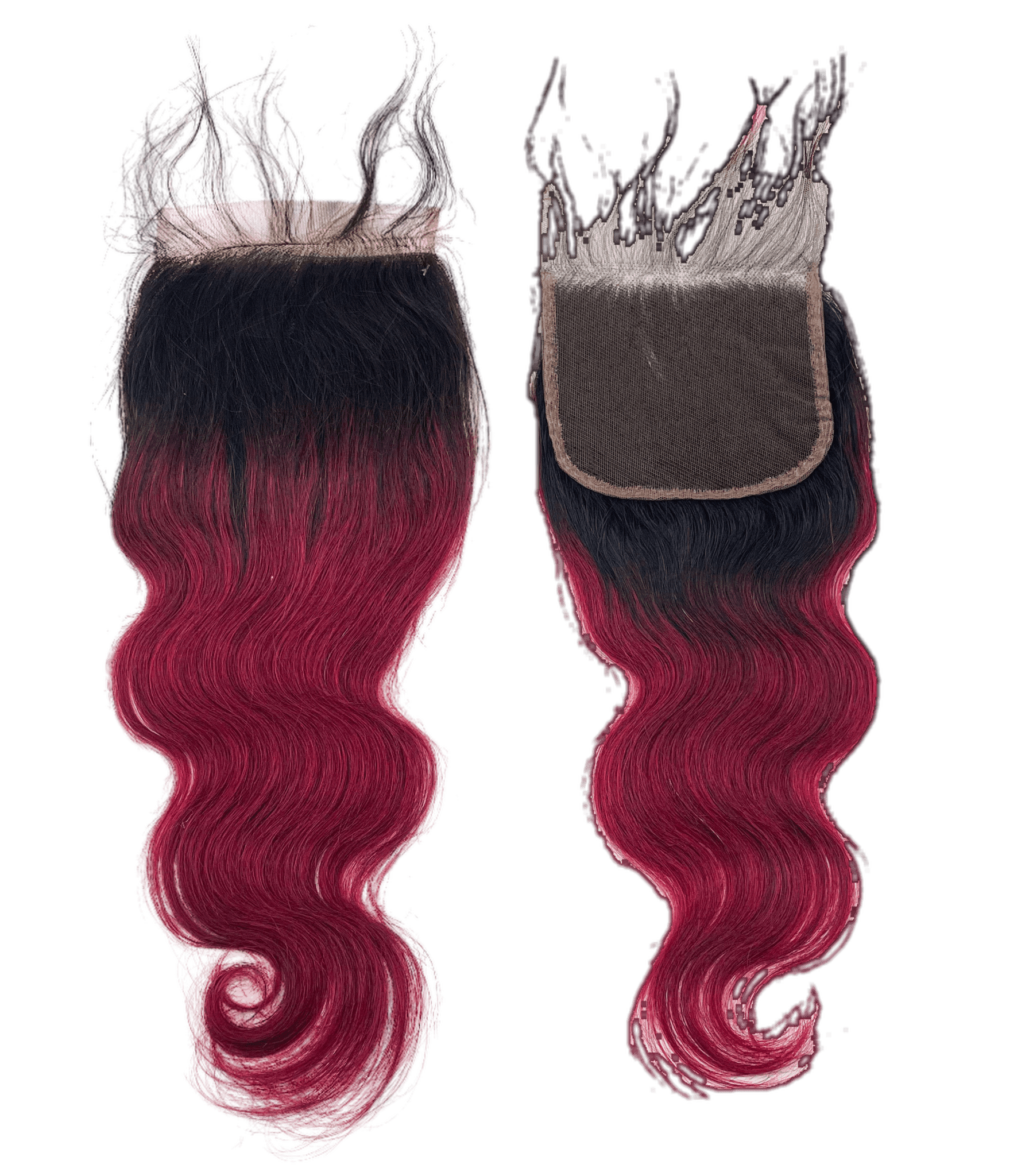 5x5 Body Wave Closure in Wine color made from 100% Virgin Remy Human Hair