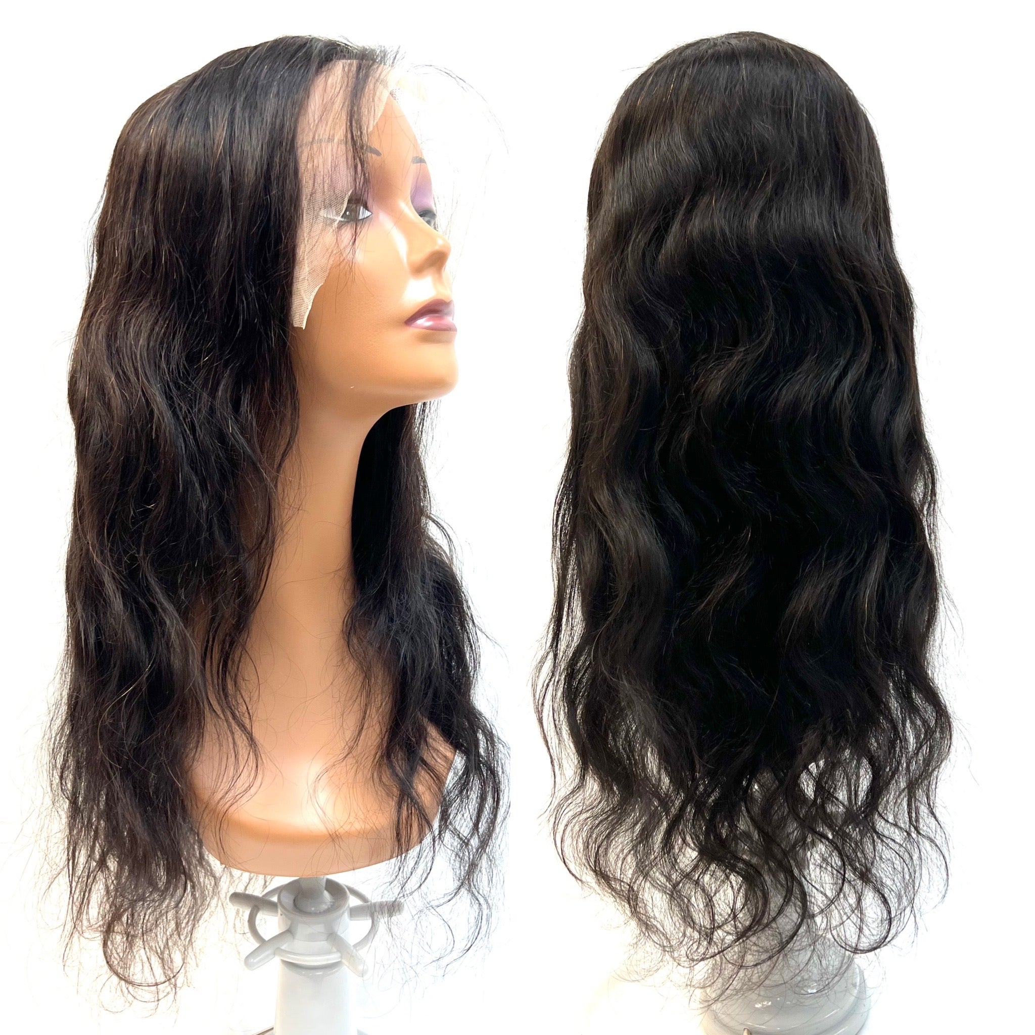 Body Wave Human Hair Front Lace Wig in Natural Black