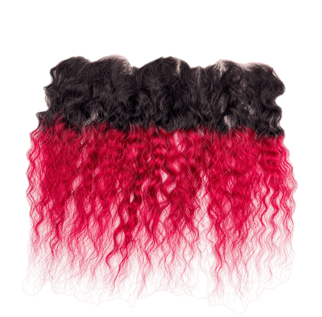Bohemian style 13x4 ear-to-ear hair frontal in wine