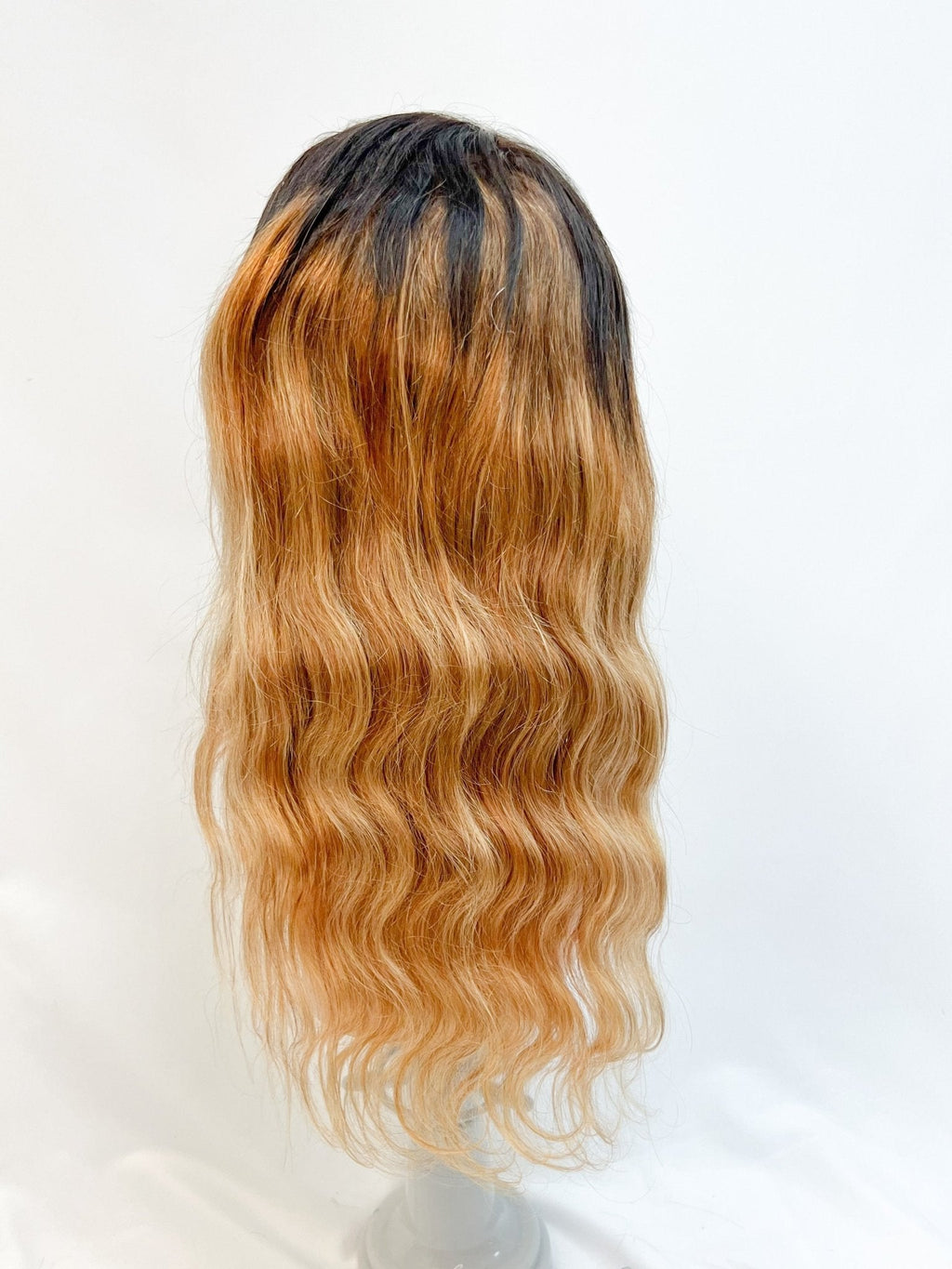 Human Hair Body Wave Front Lace Wig in Gold - Premium Hairpiece