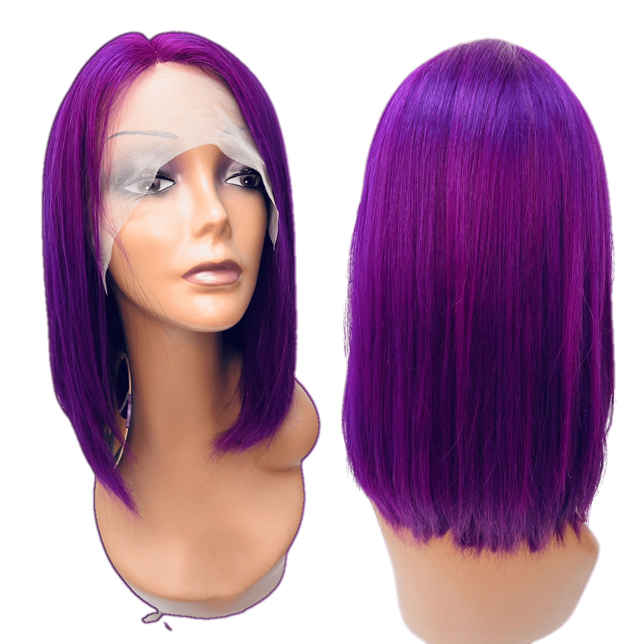 Straight Human Hair U-Part Bob Wig Lace Front Natural Style