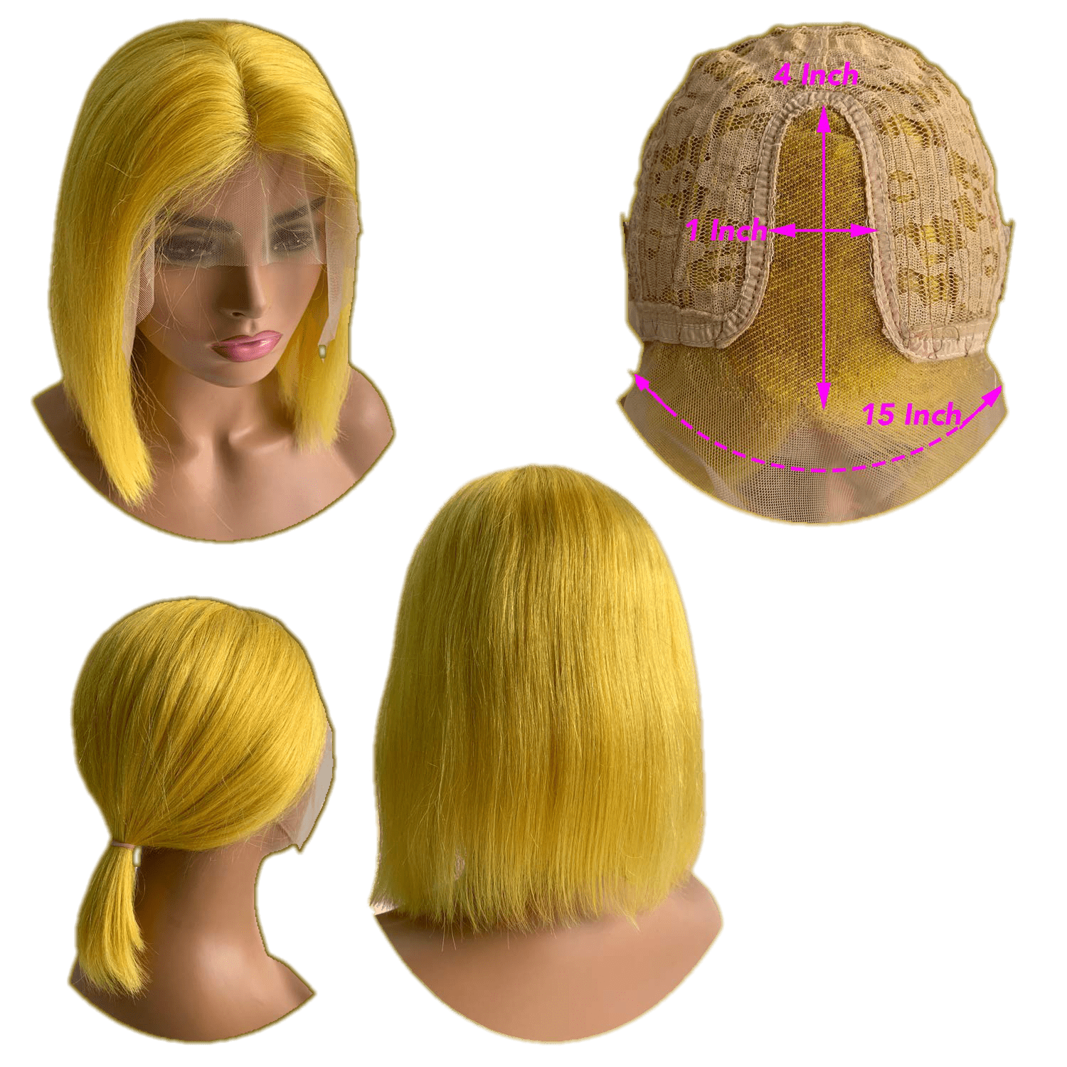 Straight Human Hair U-Part Bob Wig Lace Front Natural Style