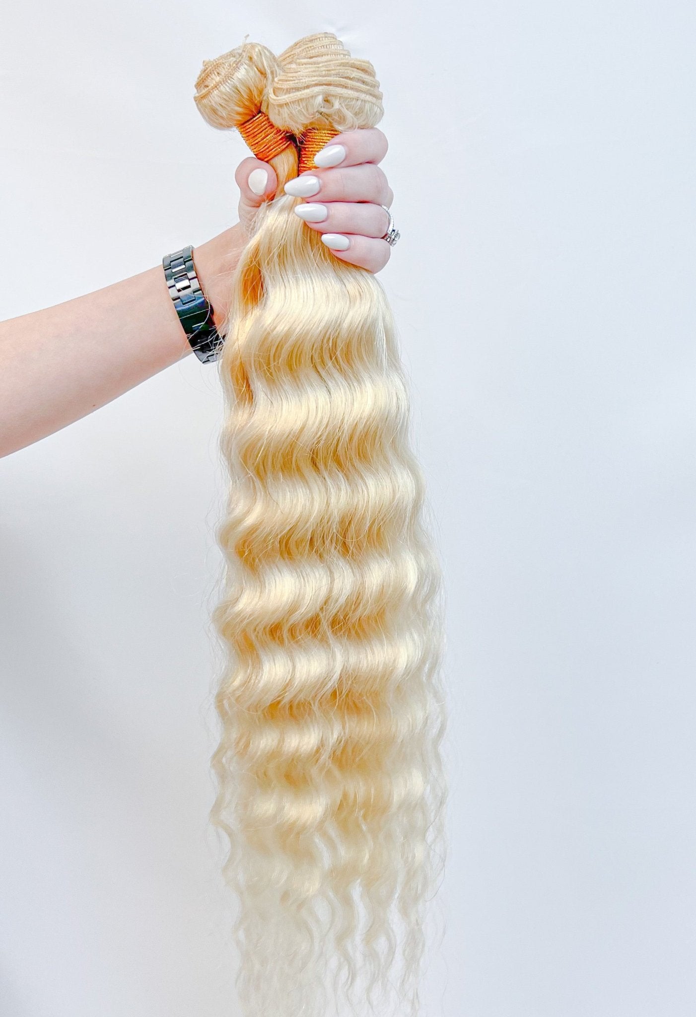 RIO platinum blonde Malaysian Ukrainian human hair bundle in 24 and 26 inch lengths
