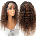 Rio Pineapple Human Hair Front Lace Wig in Brown and Copper