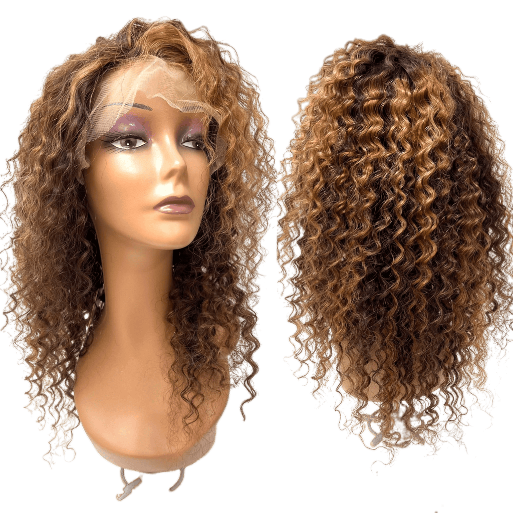 Rio Pineapple human hair front lace wig in brown and copper tones