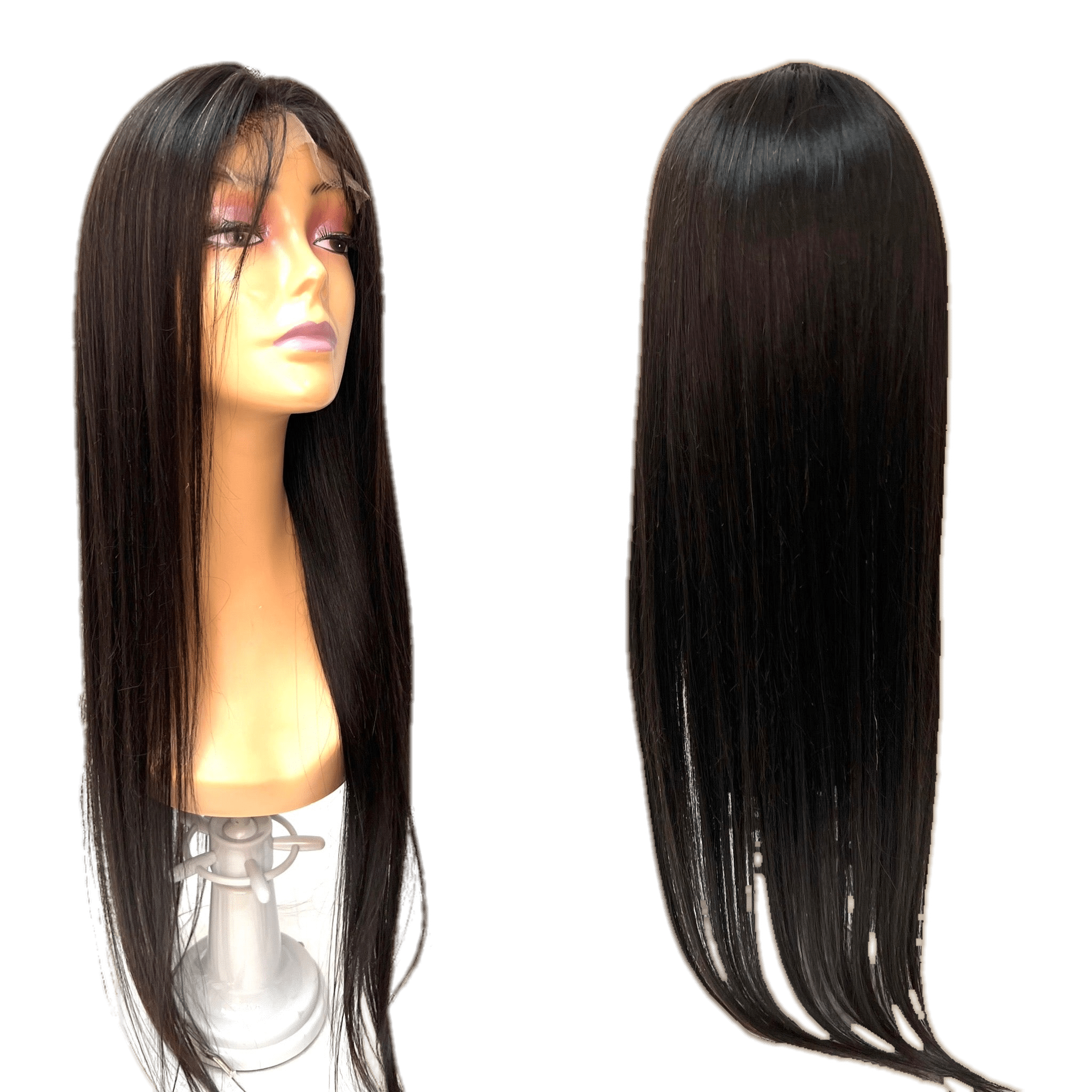 10A Grade Raw Human Hair 4x4 Lace Wig - Natural Black