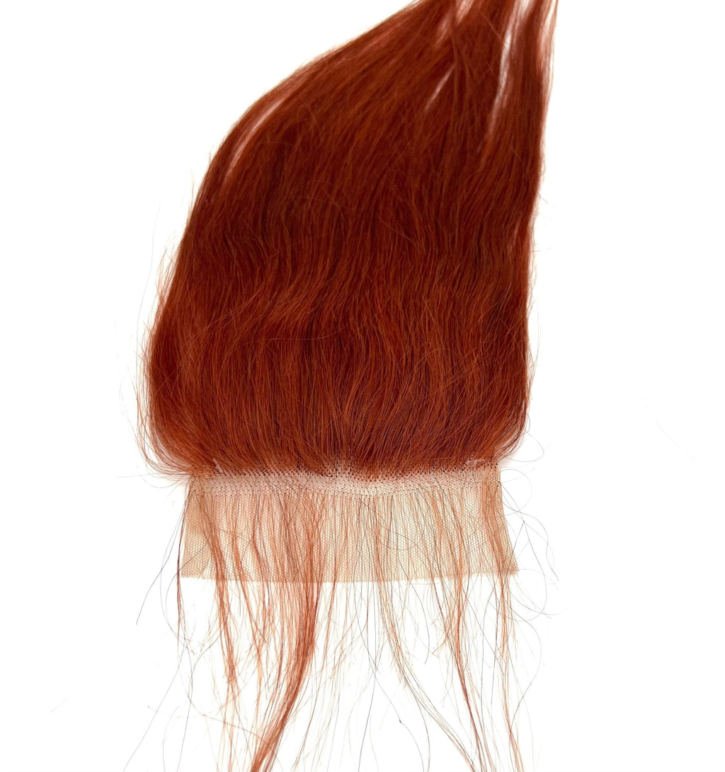 4x4 Straight Ginger Virgin Remy Human Hair Lace Closure