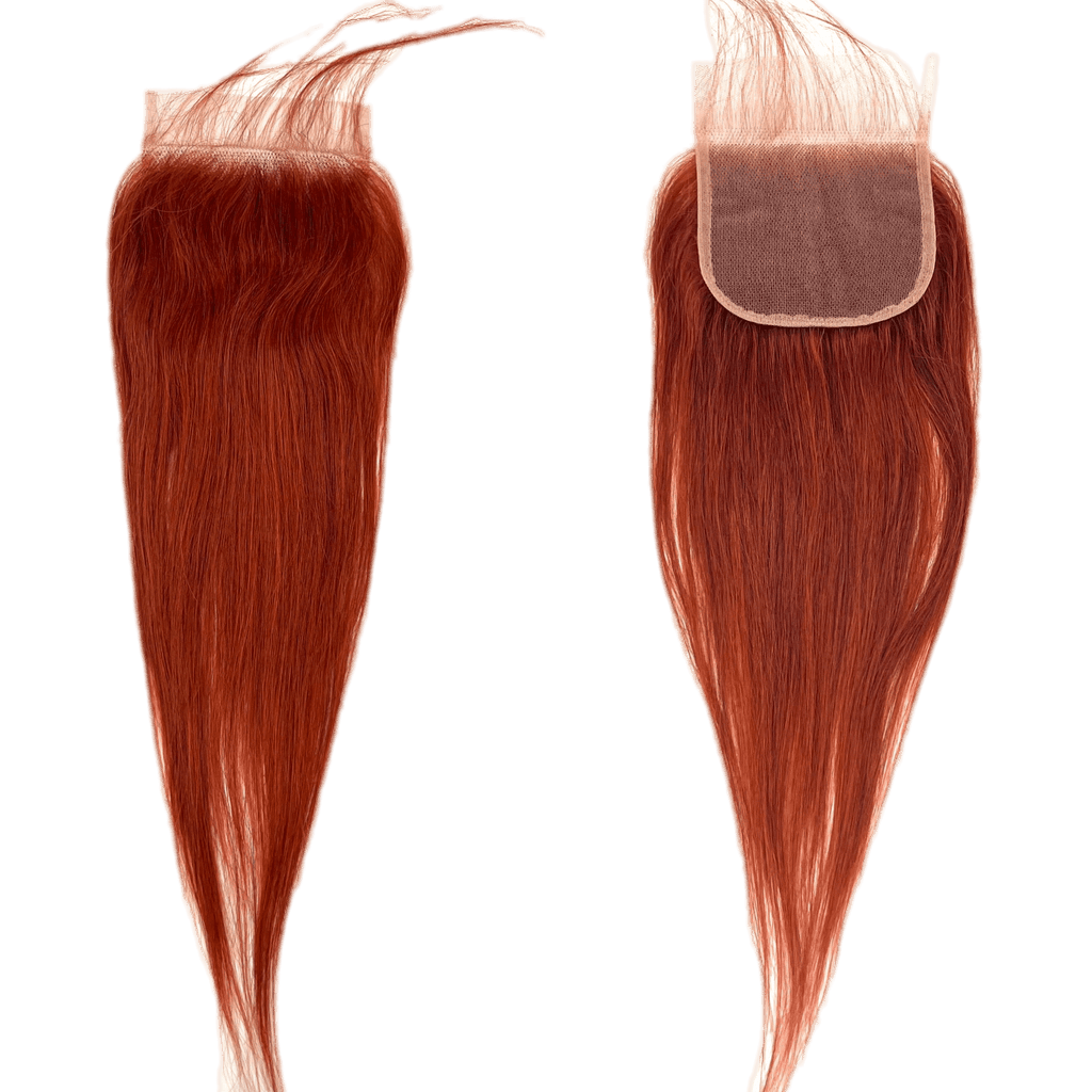 4x4 Straight Ginger Virgin Remy Human Hair Lace Closure
