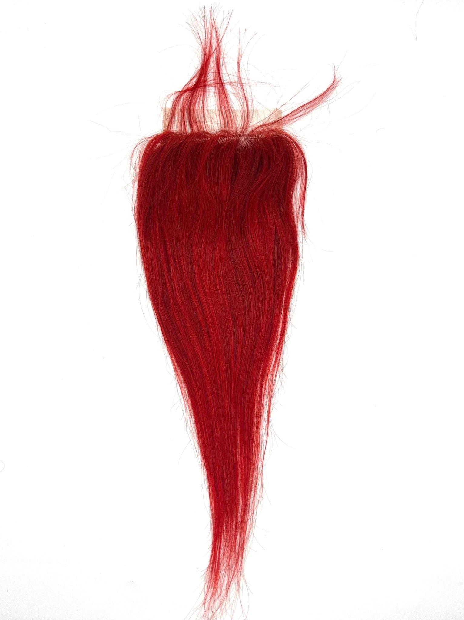 Straight 4x4 lace closure in bright red color