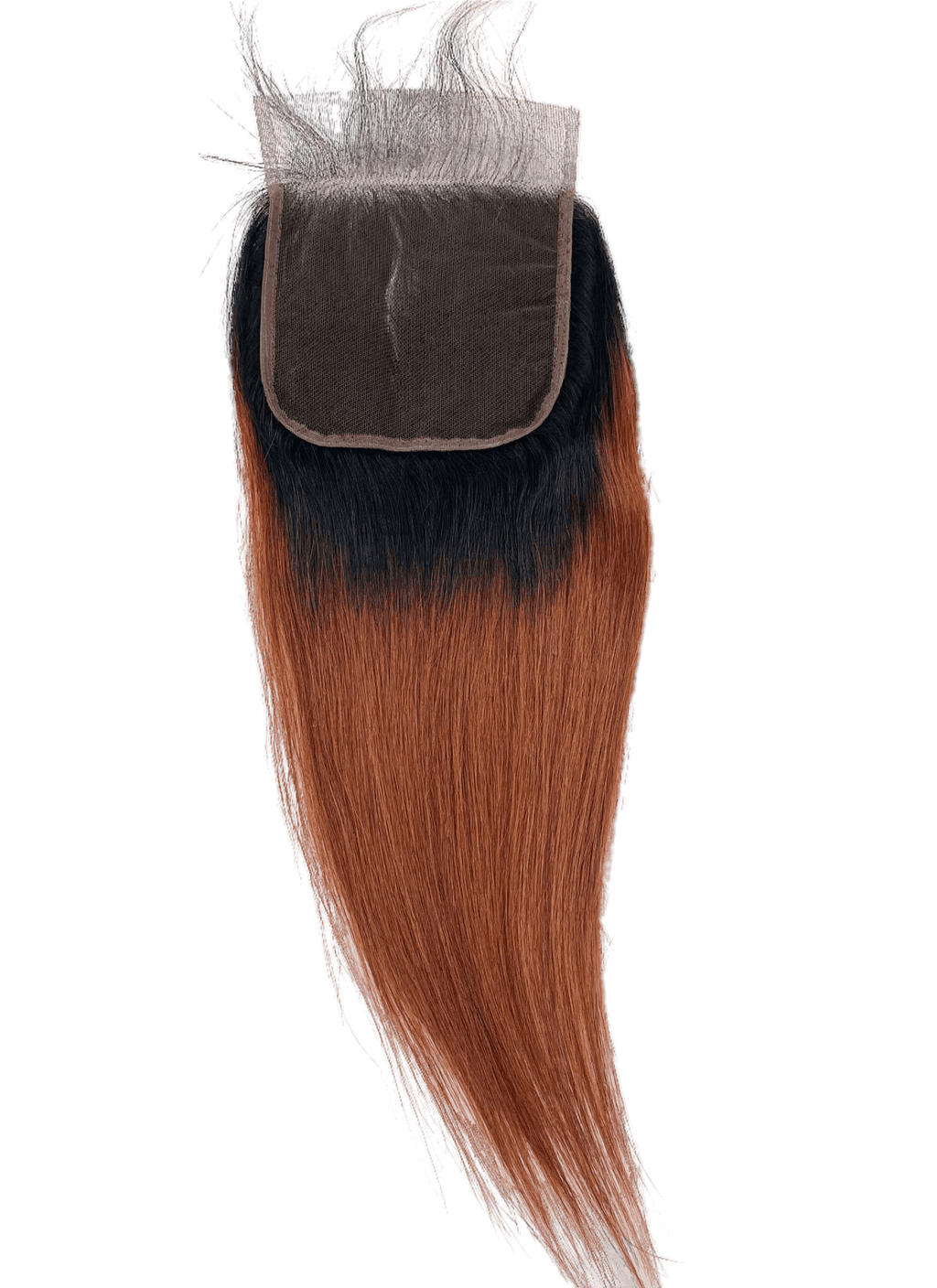 5x5 honey brown straight human hair lace closure for natural parting