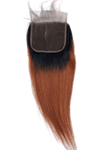 5x5 honey brown straight human hair lace closure for natural parting
