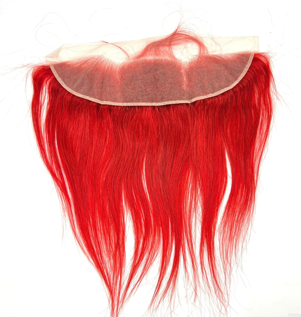 13x4 straight red ear to ear lace frontal made of 100% virgin remy human hair