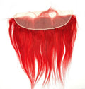 13x4 straight red ear to ear lace frontal made of 100% virgin remy human hair