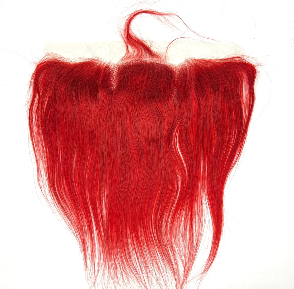 13x4 Straight Red Ear to Ear Frontal Lace Closure 100% Remy Hair
