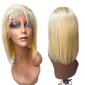 Ukrainian Straight Human Hair Front Lace Wig in Blonde