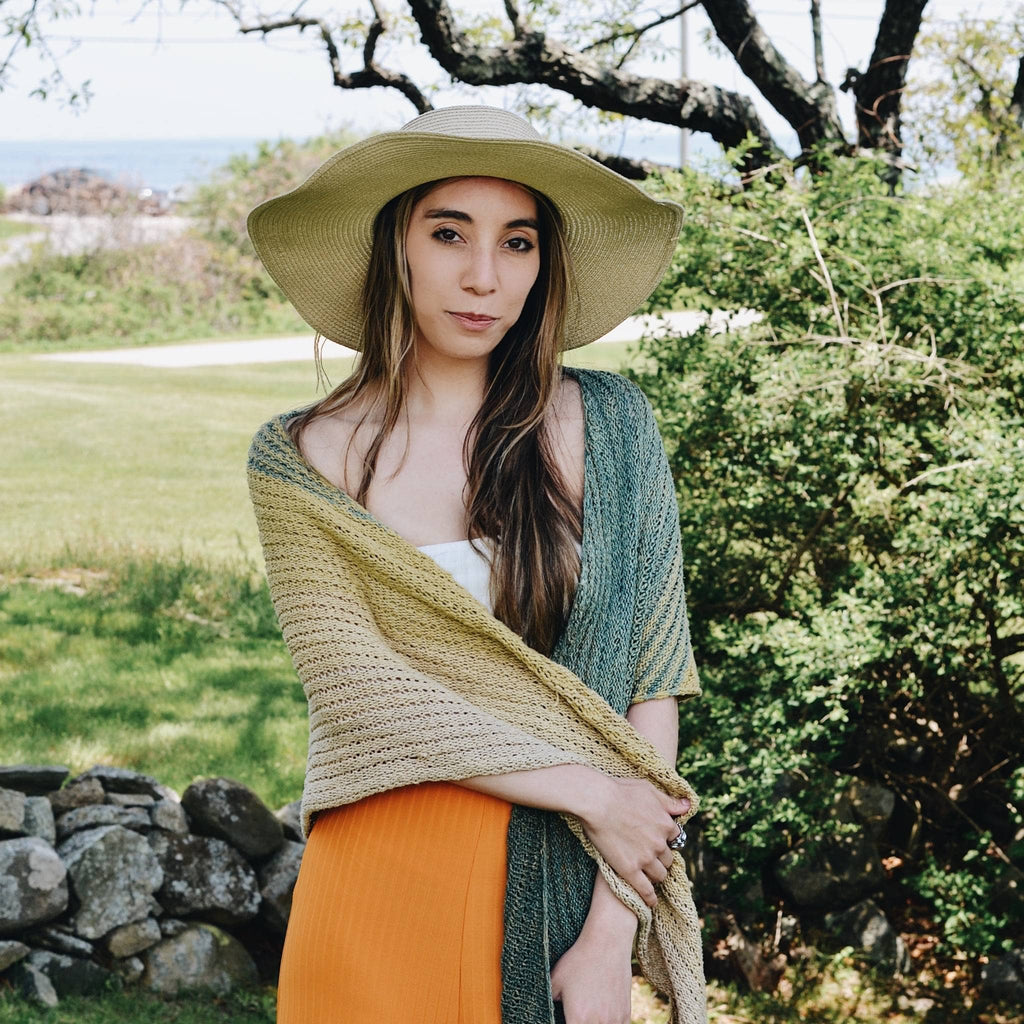 Ripple in the Sand Shawl Knitting Pattern for Ombre Yarn