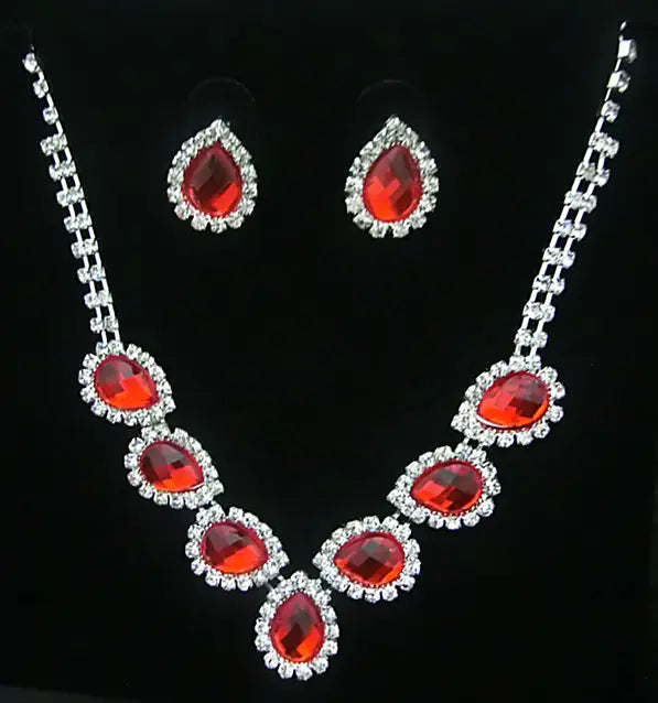 Colorful Bridal Jewelry Set with Necklace and Earrings