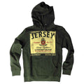 Perfect Blend Hoodie featuring a green Jameson whiskey label parody graphic on a hooded sweatshirt.