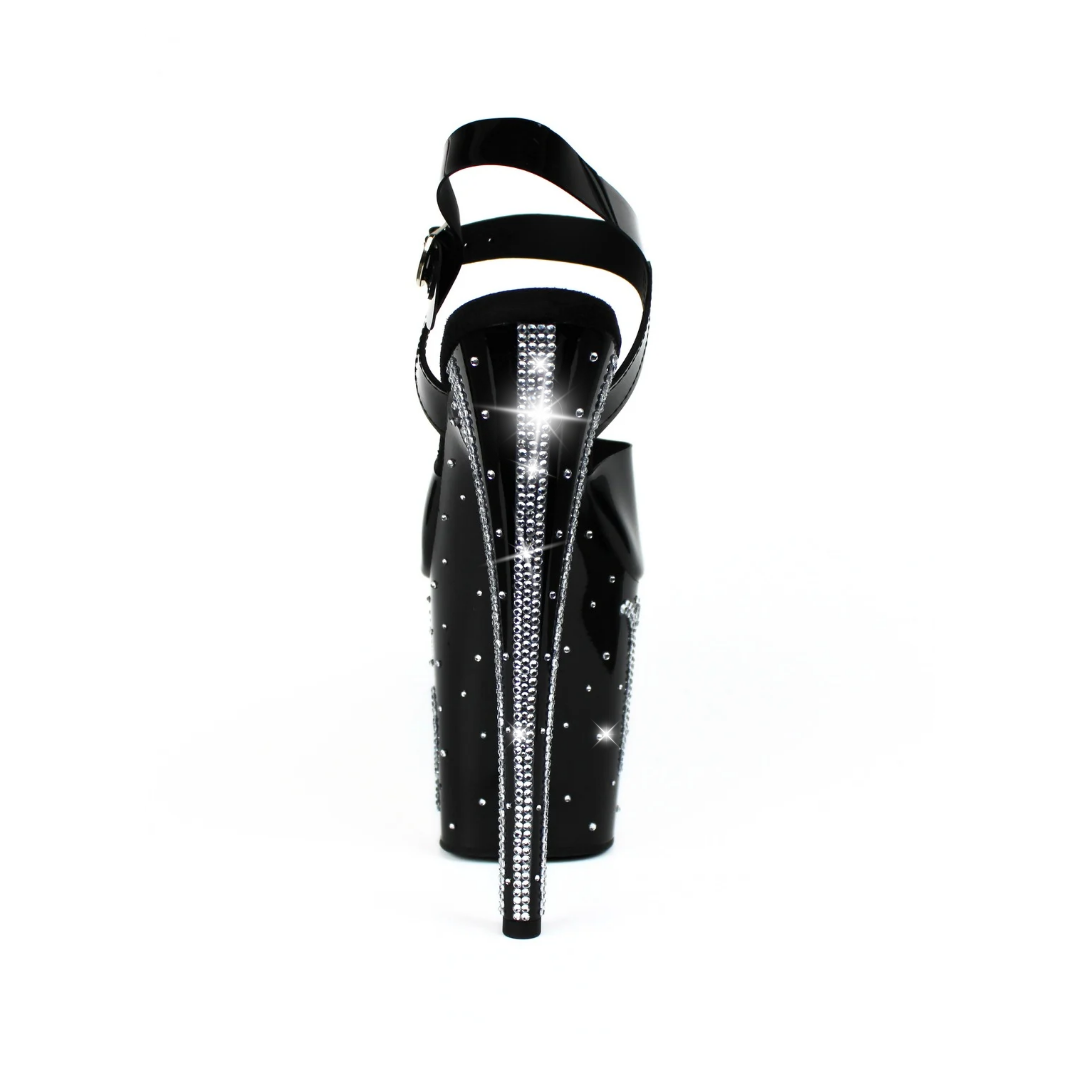 Zodiac Aquarius Crystal Platform Heels 8 Inch Black - Image 4