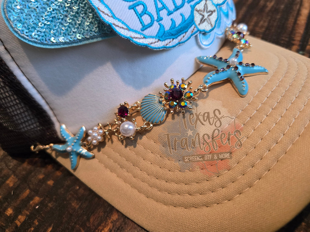 Don't Be Shellfish/Starfish (Turquoise) Hat Chain