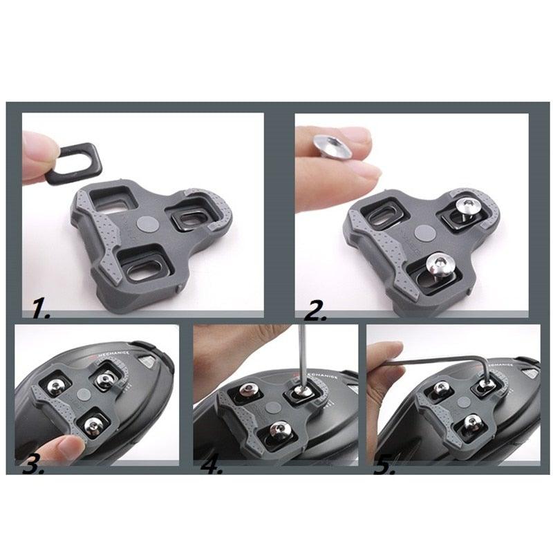 Road Bike Cycling Cleats Set – Self-Locking Anti-Slip Pedal Clips
