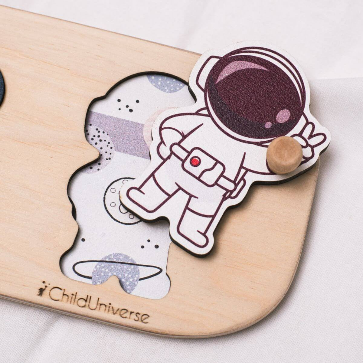 Educational Rocket Name Puzzle in Natural Wood & Vibrant Colors