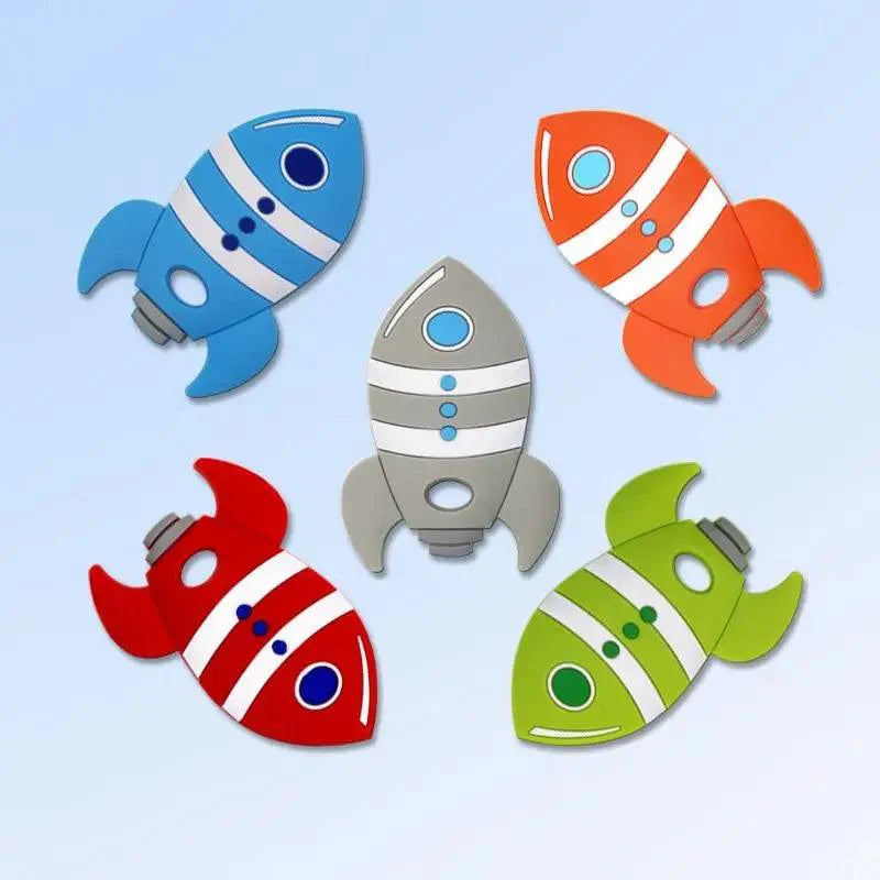 Silicone Rocket Baby Teether Toy, BPA-Free Sensory Chew for Infants