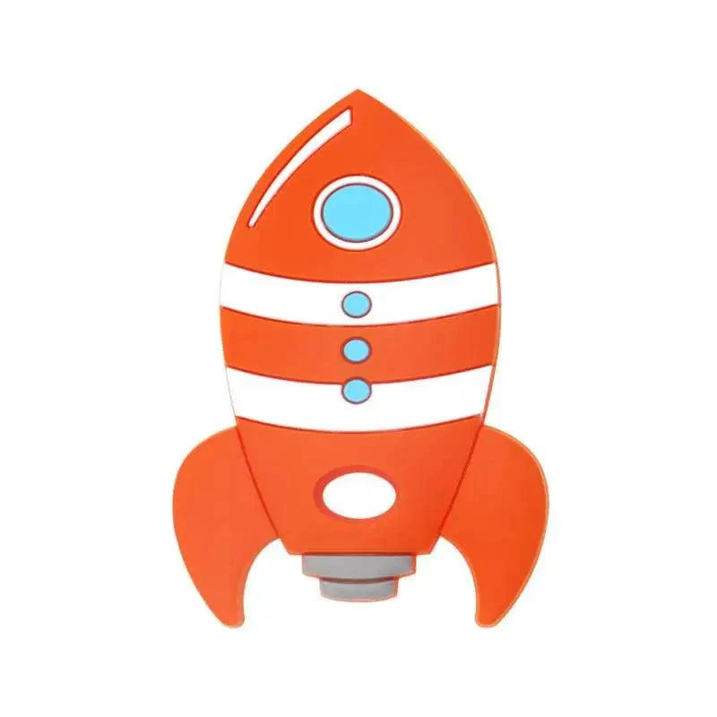 Silicone Rocket Baby Teether Toy, BPA-Free Sensory Chew for Infants
