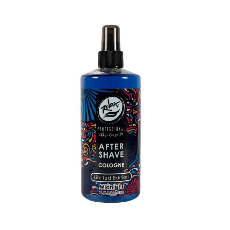 Rolda Midnight Aftershave Cologne 14oz bottle for men's grooming