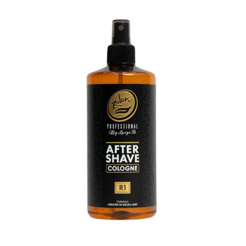 Professional R1 Aftershave Cologne bottle in amber, black, and gold packaging