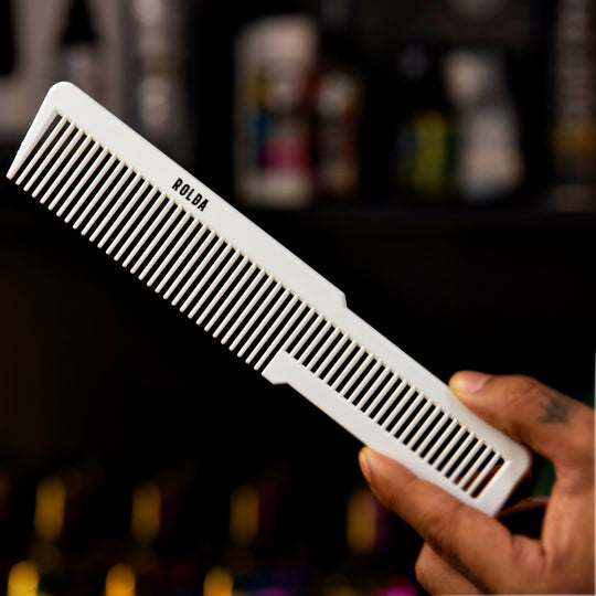 Professional 3-Piece Carbon Fiber Barber Styling Comb Kit - White