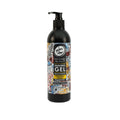 17oz Rolda Sunset Shave Gel pump bottle with black and multi-color graffiti aesthetic packaging.
