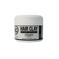 5oz matte finish hair clay container with black and white branding
