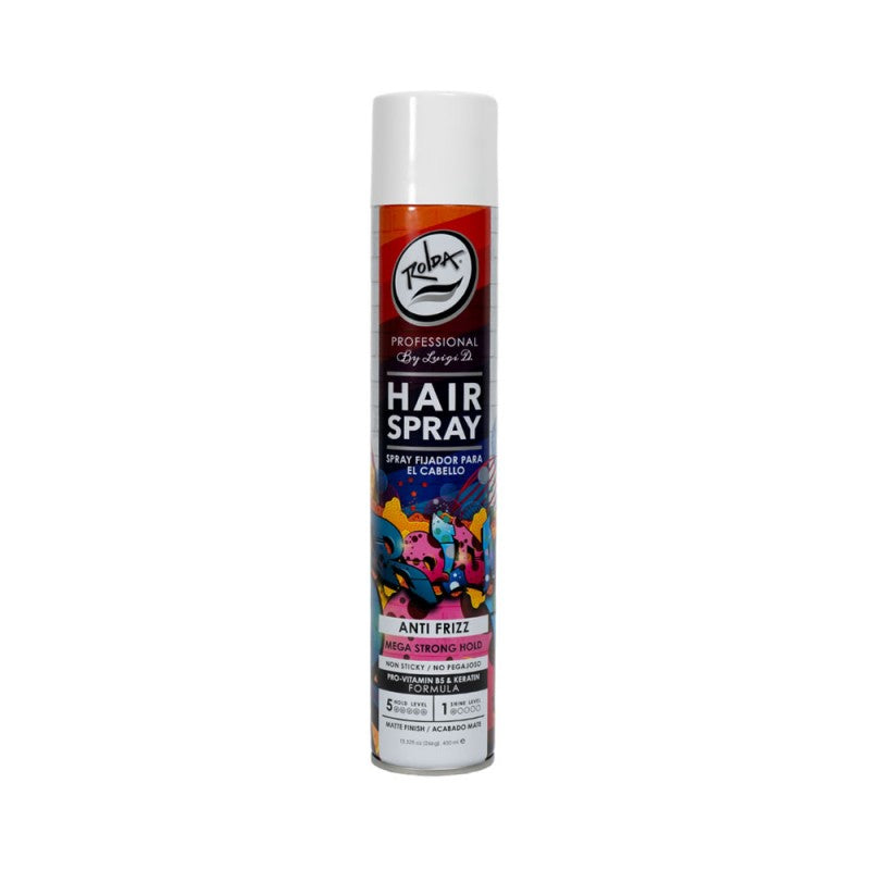 Modern packaging of Rolda Mega Strong Hold Hairspray 13oz
