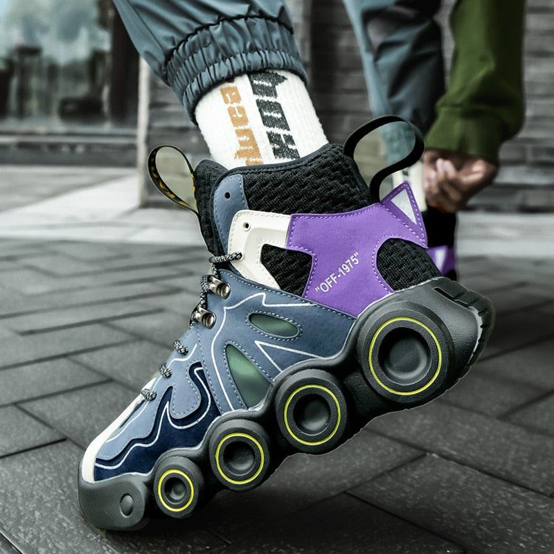 Men's Abstract High-Top Fashion Running Sneakers