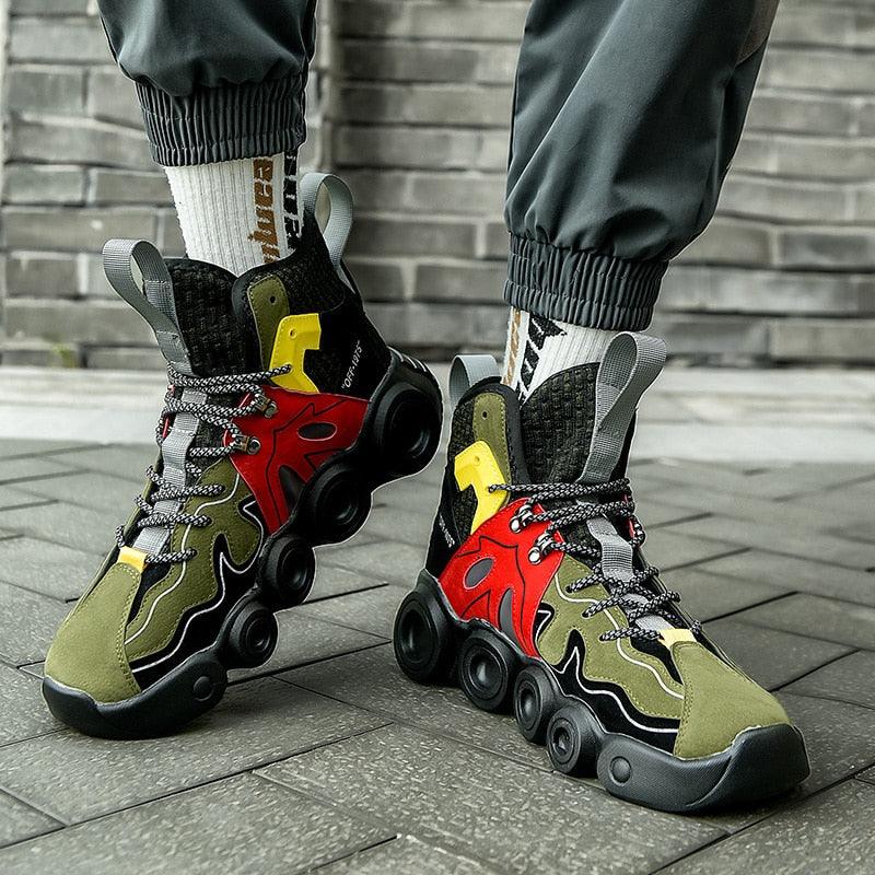Men's Abstract High-Top Fashion Running Sneakers