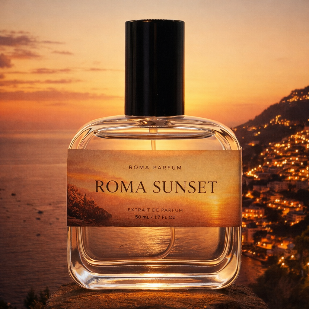 Roma Sunset Extrait de Parfum – Pear, Dark Vanilla & Tonka Bean