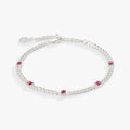 October birthstone rose curb chain bracelet with sparkling crystal charm