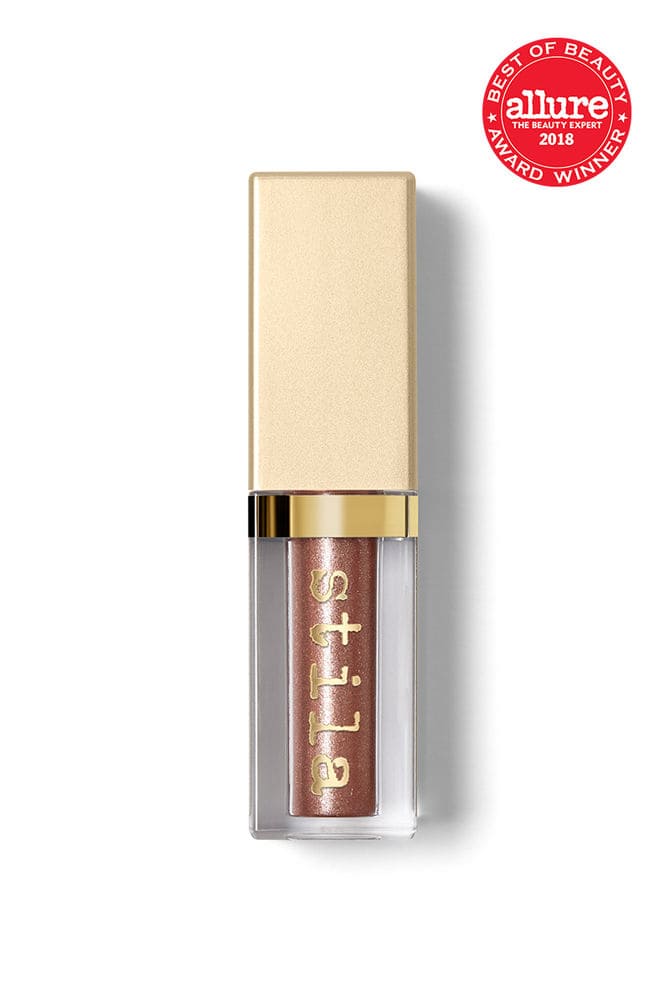 Stila Glitter & Glow Liquid Eye Shadow available in gold, bronze, silver, and pink
