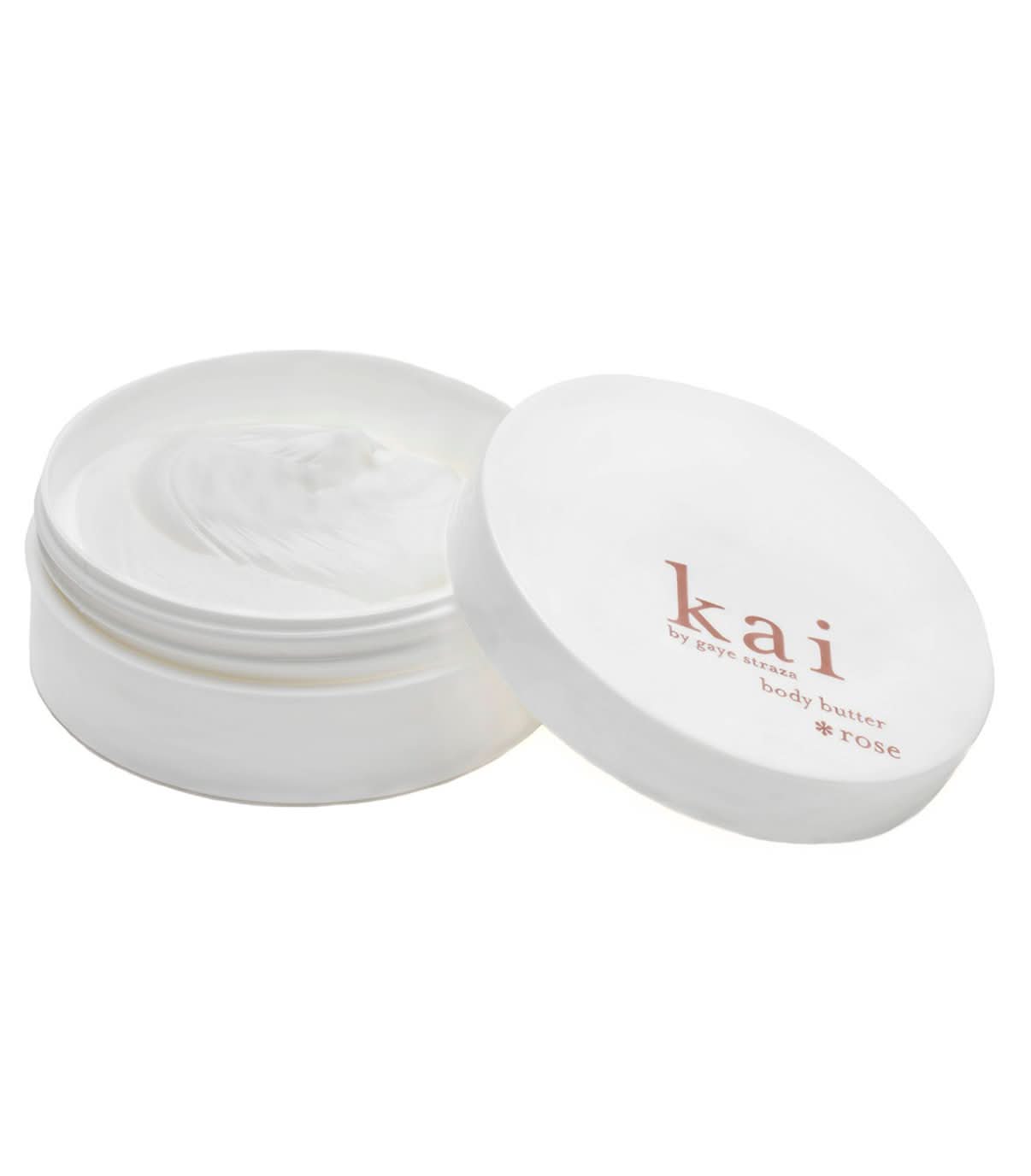 Jar of Kai Rose Body Butter 6.4 oz featuring a creamy whipped texture