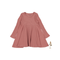 The Long Sleeve Dress - Rosewood Ribbed